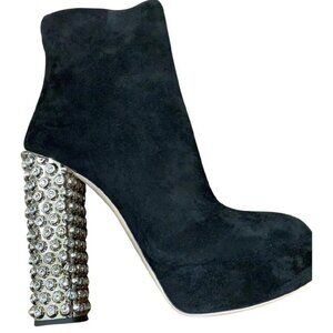 MIU MIU Women Calzature Donna Black Suede Leather Boots size 39